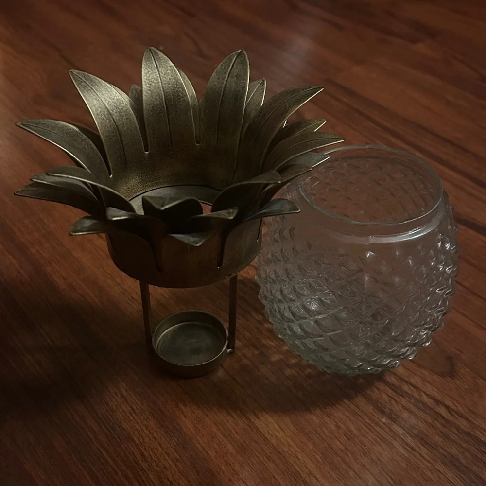 VTG Pier 1 Imports Pineapple Hurricane Tea Candle Holder